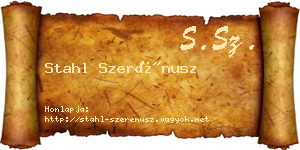 Stahl Szerénusz névjegykártya